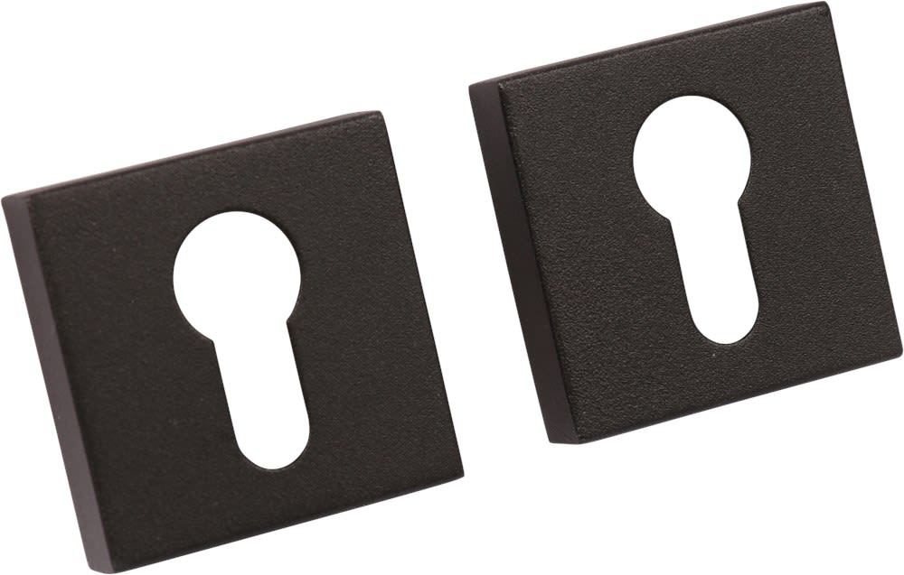 Oxloc Cilinderrozet Vierkant 11mm RVS Met Onderrozet Kunststof Zwart