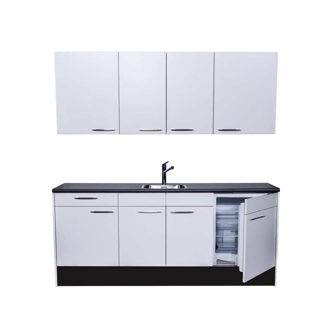Product afbeelding voor Procasa Keuken 210cm Compleet Wit Inclusief Onderbouw Koelkast