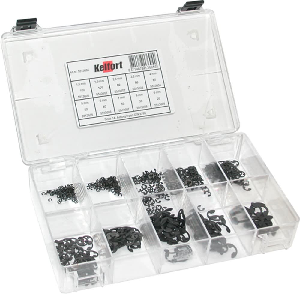 Kelfort Assortimentsdoos Asborgring 10-vaks Staal Gefosfateerd Zwart