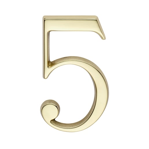 Skantrae Huisnummer Messing Nr 5 Titanium