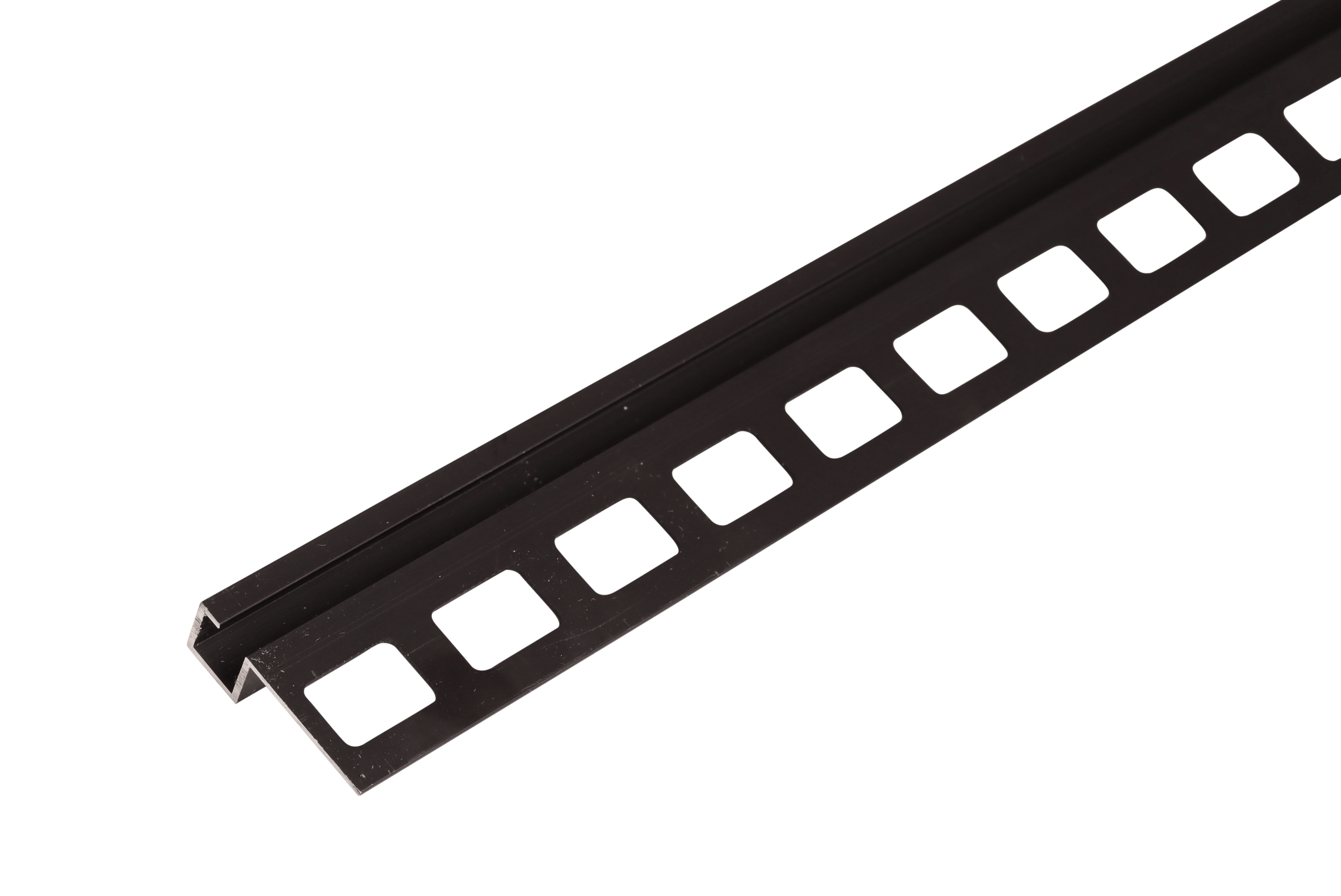 Product afbeelding voor Pro-One Tegelprofiel 11mm 300cm Vierkant Aluminium Mat Zwart