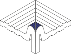 Product afbeelding voor Villeroy & Boch Binnenhoek Pro Architectura 3.0 Pool System Ultramarine Blue 18x18cm Mat 3654C3490010