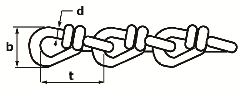 Product afbeelding voor DX Viktorketting 1,6mm DIN5686 Verzinkt