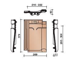Wienerberger VHV Vario Ventilatie-/Haakdoorvoerpan Met Rooster Zwart Verglaasd 738