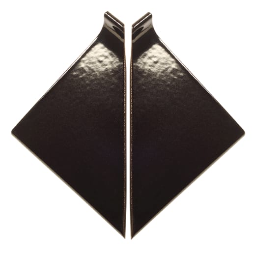 Product afbeelding voor Kloosterwaard Uitwendige Hoek 16cm Zwart Hoogglans 90 Graden 20mm Kering