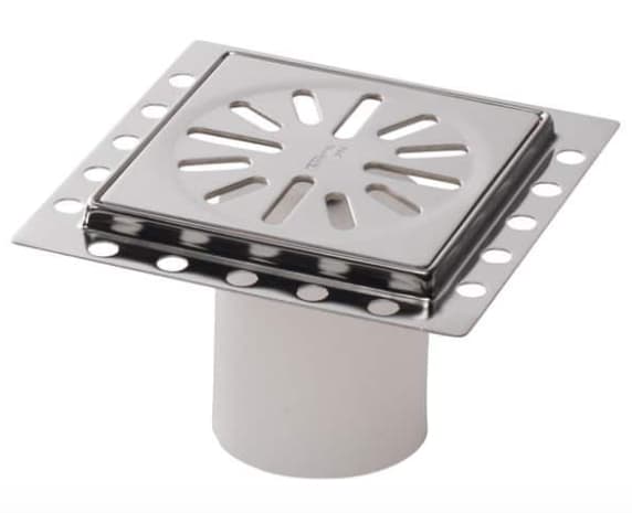 RVS Renovatieput 100x100mm Inclusief Reukslot 60mm Inbouwdiepte 8mm