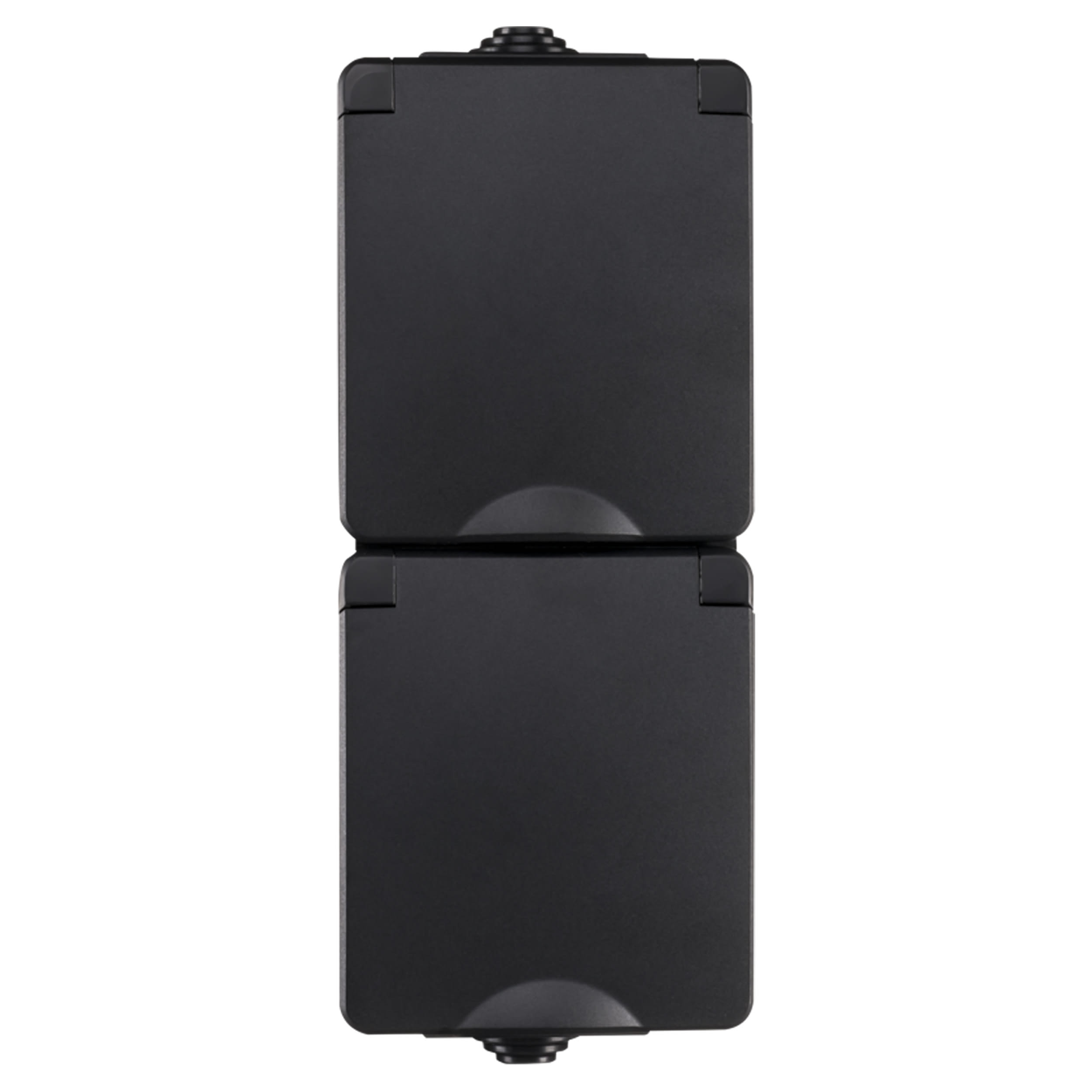 ION Industries Contactdoos Opbouw Verticaal 2-Voudig Randaarde IP54 Zwart