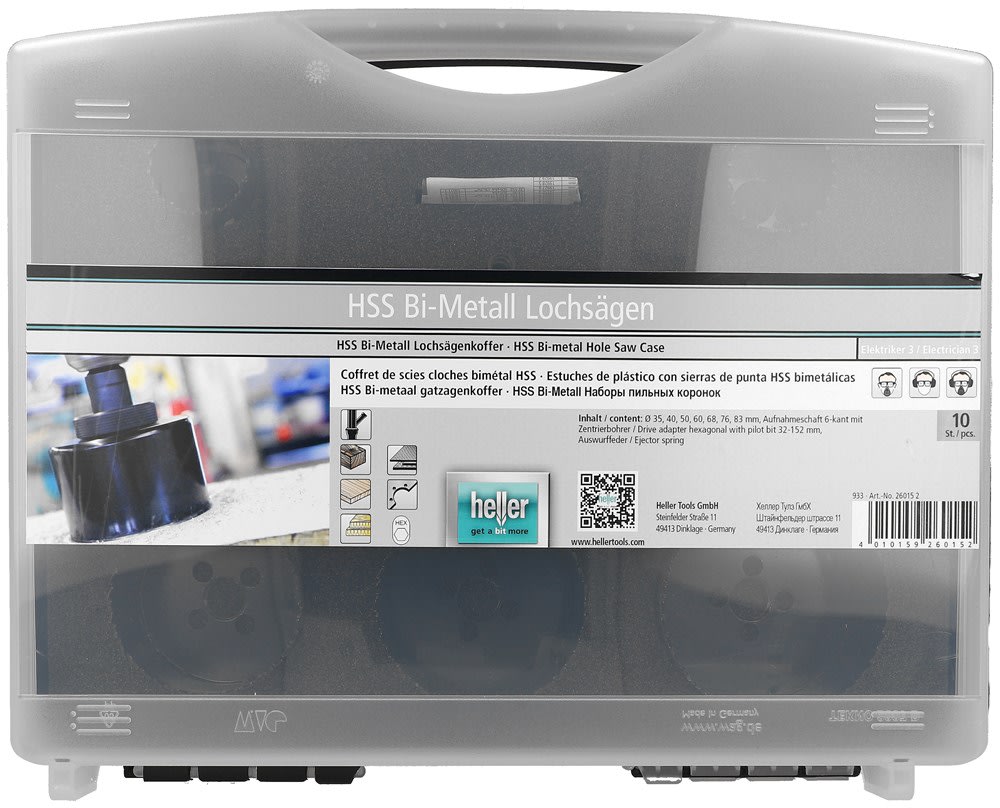 Heller Gatzagenset 933 HSS Bi-Metaal 10-delig In Koffer