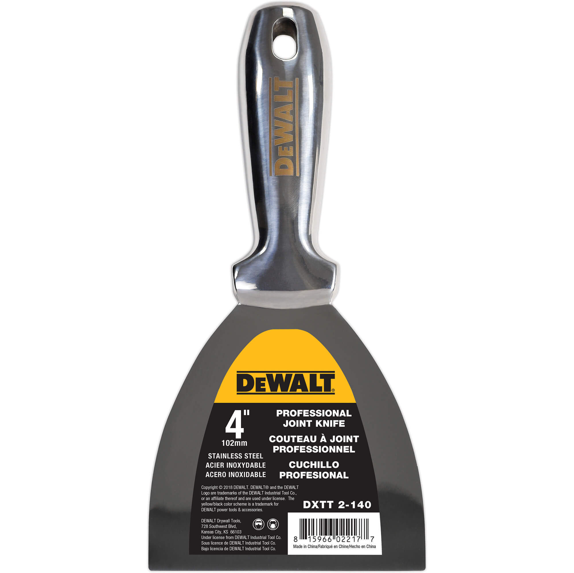 Product afbeelding voor DeWALT Plamuurmes 4" 102mm RVS Gesmeed