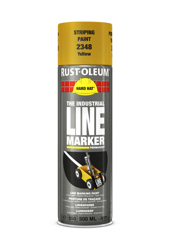 Rust-Oleum Lijnverf Hard Hat 2348 500ml Geeloranje
