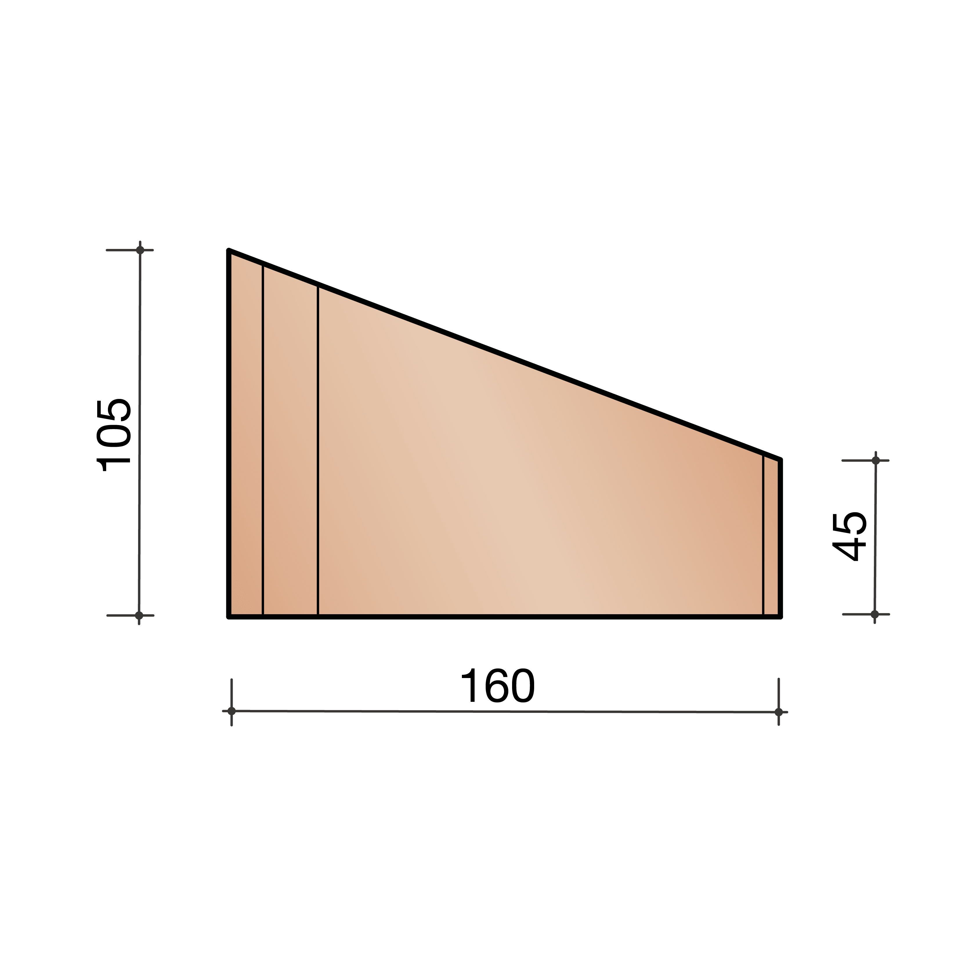 Kloosterwaard Inwendige Hoek 16cm IJzerkleur 135 Graden 20mm Kering