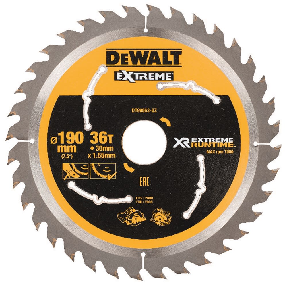 Product afbeelding voor DeWALT Cirkelzaagbl DT99563QZ 190x30mm 36tands XR Flexvolt