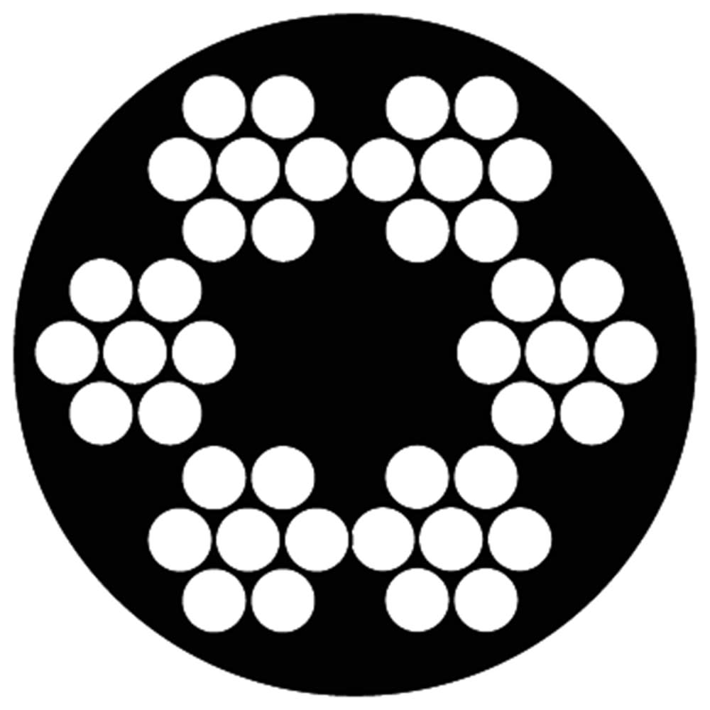 DX Staalkabel 3-5mm 6x7 1 Touwkern 25m Verzinkt PVC Ommanteld Transparant