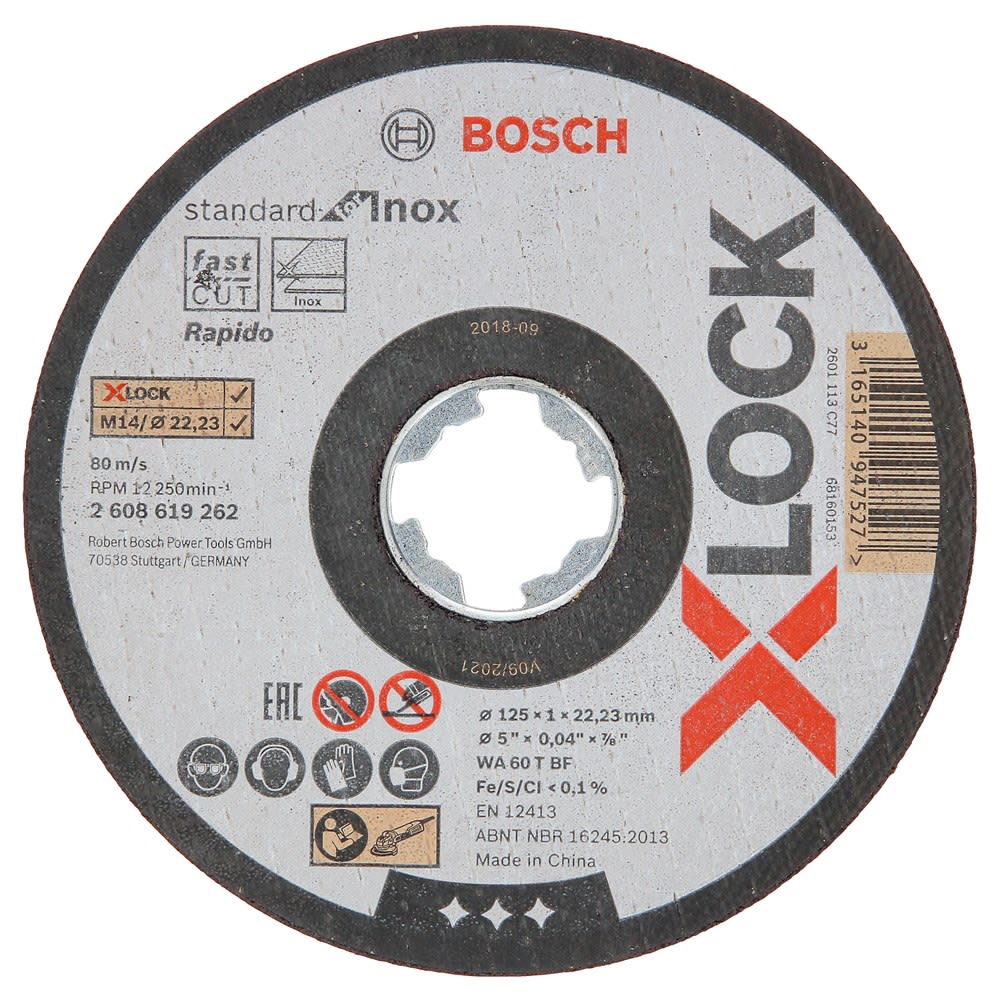 Bosch Doorslijpschijf WA 60 T BF X-Lock 10x125x1x22,23mm Voor Inox 10st