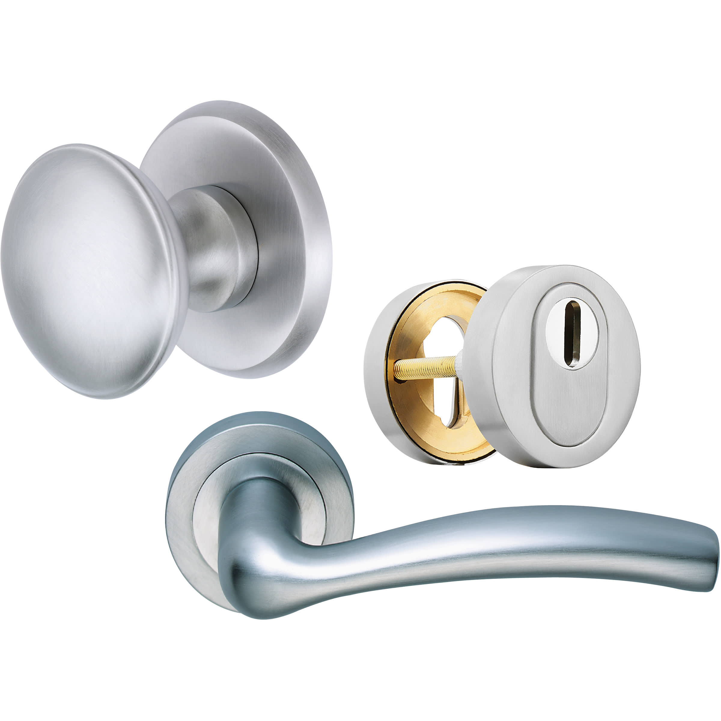 Skantrae Hang&Sluitwerkpakket 65 201-211 R2 Mat Chroom Antrim Easy Dale Sleutelbed Meerpuntssl En 4x AXA Scharnier