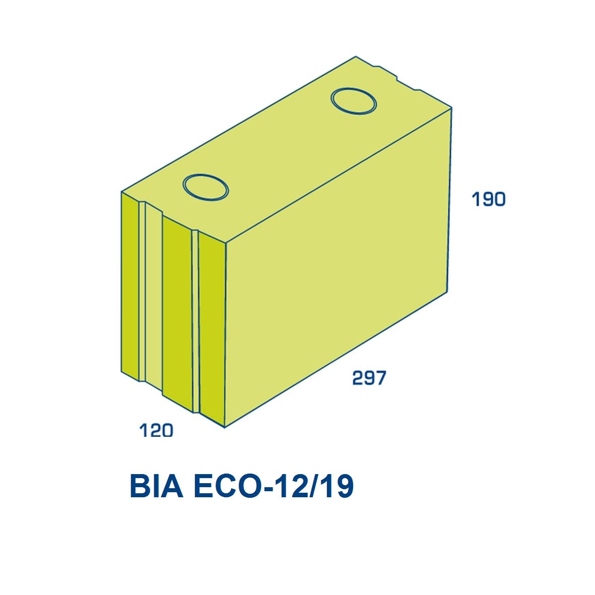 BIA Ecoblok 12/19 Vuilwerk 297x120x190mm