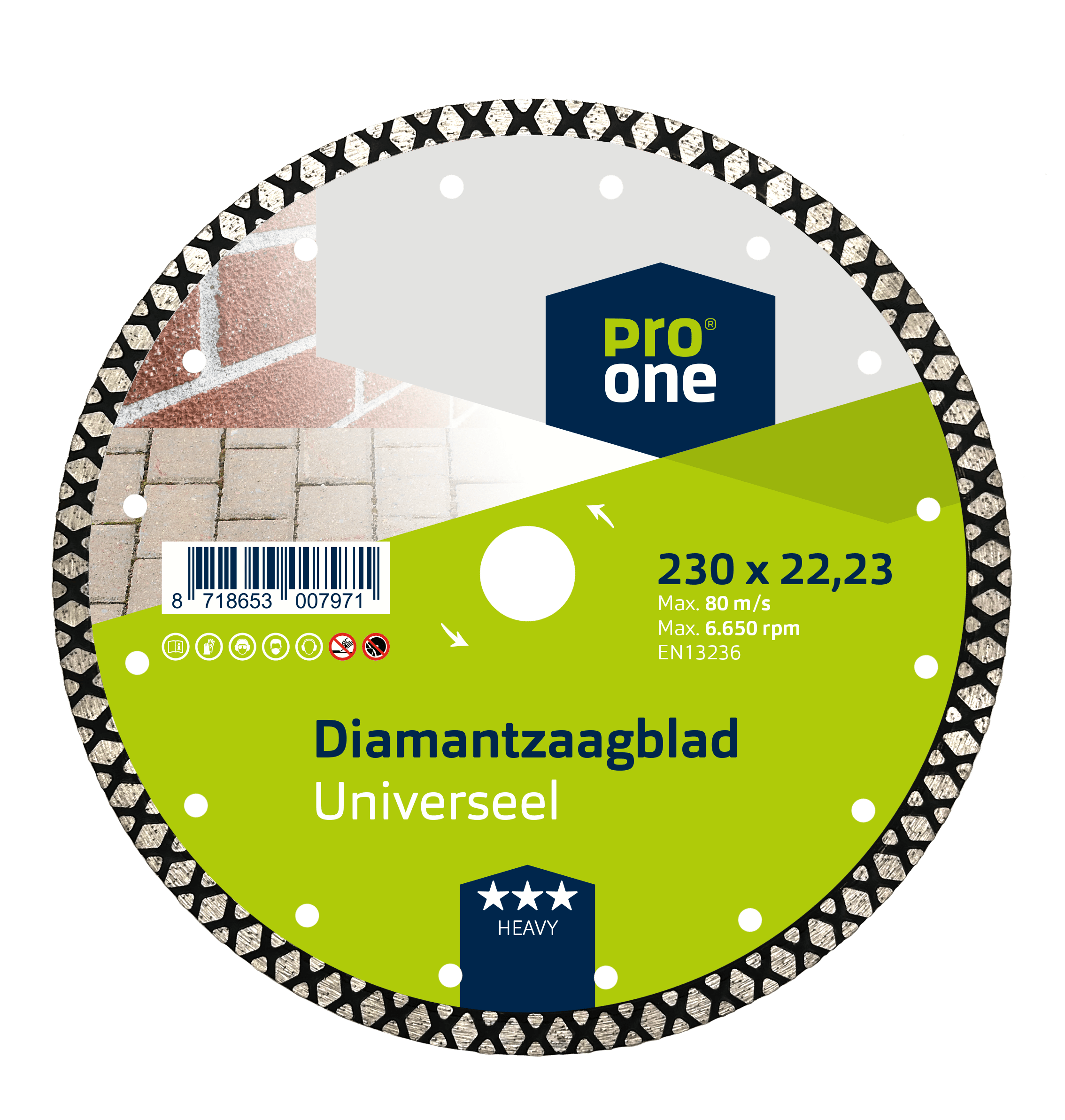 ProOne Diamantzaagblad Heavy 230x22.23mm Universeel 1st