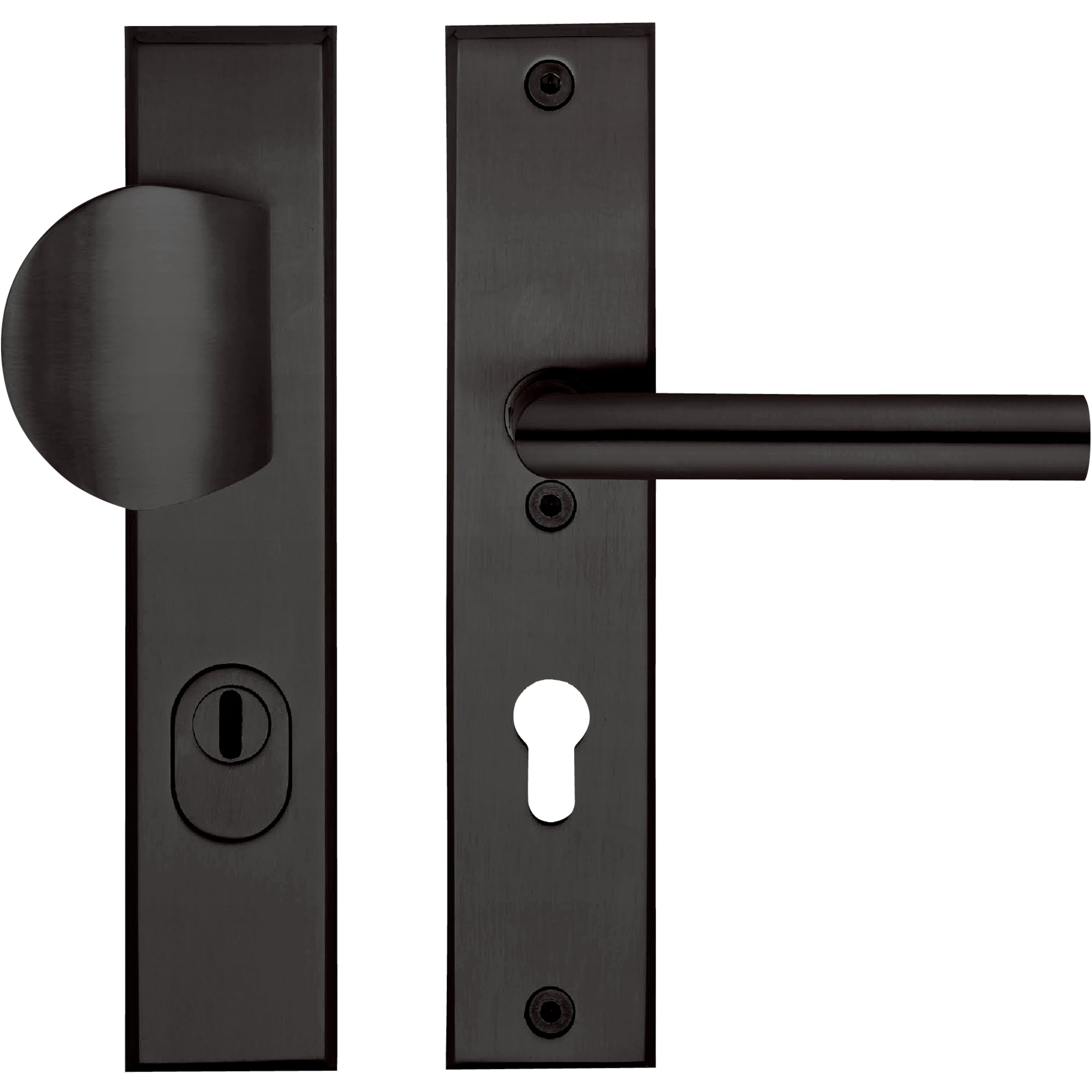 Product afbeelding voor Skantrae Hang&Sluitwerkpakket 86 201-211 R2 Zwart Sedna Recht Kruk-Knop Meerpuntssluiting En 4x AXA Scharnier