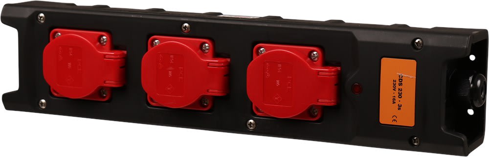 Kelfort Stekkerdoos Zonder Kabel Met 3 Contactdozen 1.5mm² Zwart/Rood