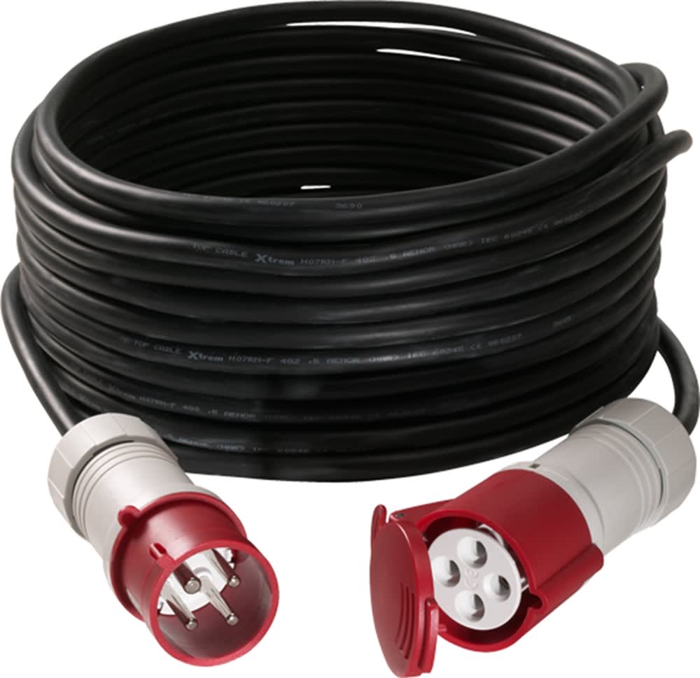 Kelfort Verlengsnoer 5x4.0mm² Kabellengte 25m H07RN-F 32A Zwart