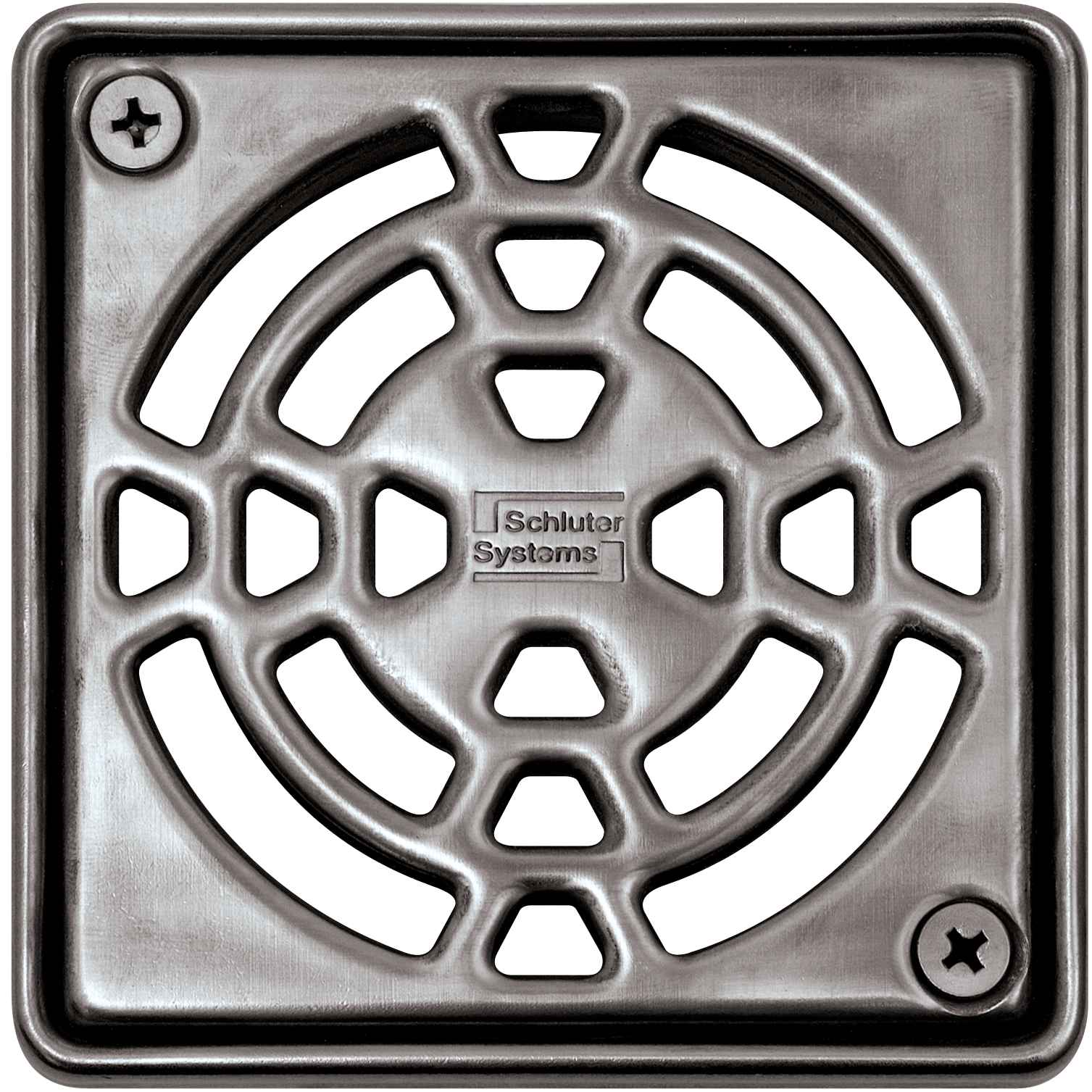 Schlüter KERDI-DRAIN-RRE Rooster-/Frameset E RVS Geborsteld Design 1 10x10cm Met Schroeven Met Stankafsluiter KDR10ED1SGV