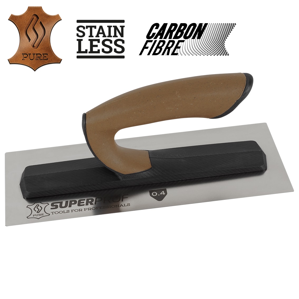 Super Prof Pleisterspaan Flex Comfort 330x120x0,4mm RVS Met Lederen Handgreep