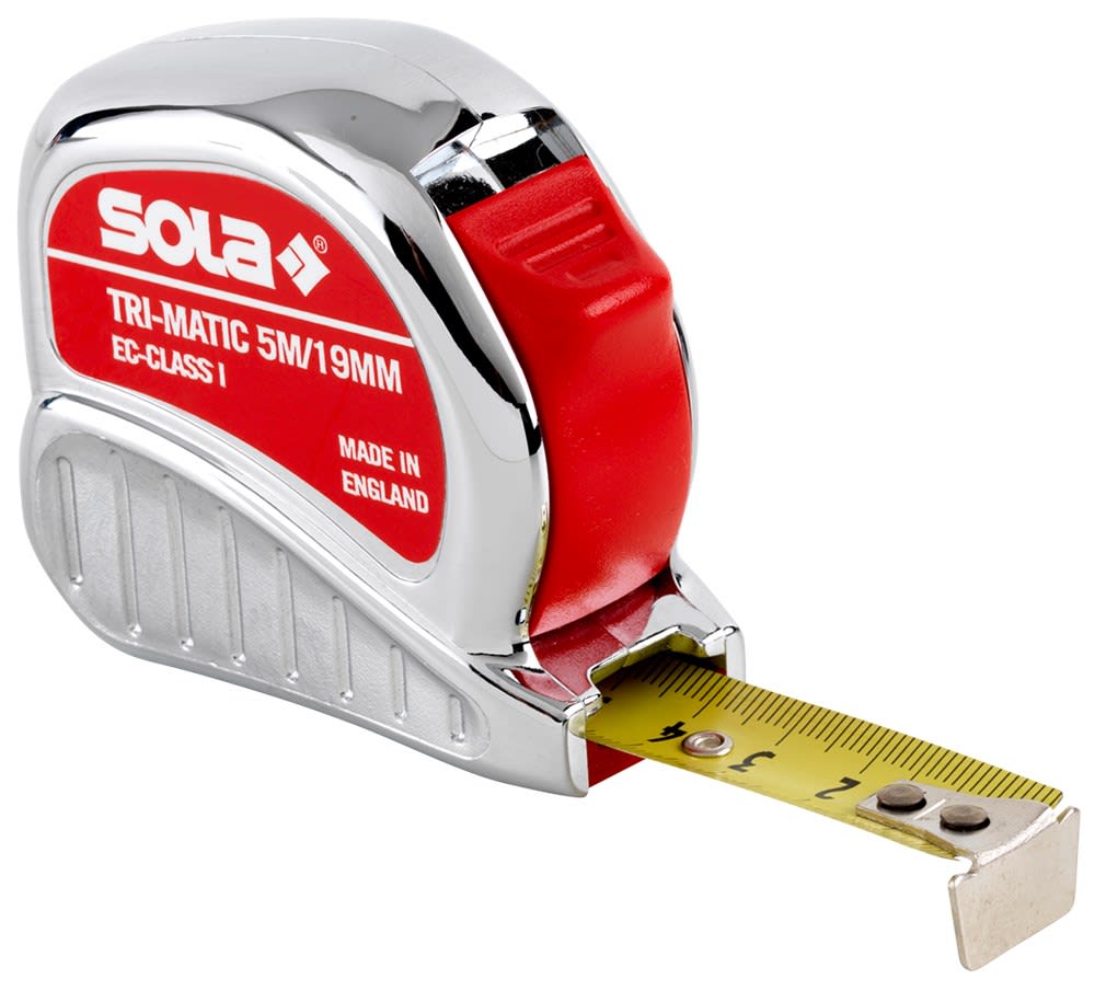 Sola Rolbandmaat Tri-Matic 19mm 5m Met Riemclip EG-Klasse 1