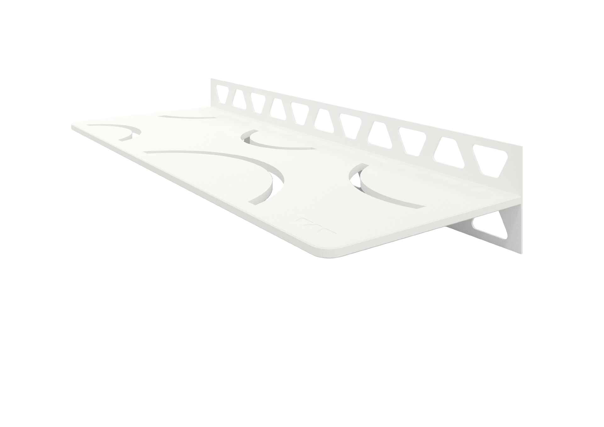 Schlüter SHELF-W-S1 Planchet 300x115mm Design Curve Alu Met Kleurcoating Zuiver Wit Mat SWS1D6MBW