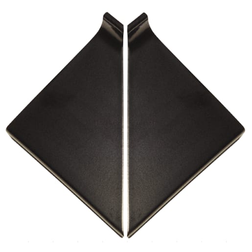 Kloosterwaard Uitwendige Hoek 16cm Zwart 90 Graden 20mm Kering