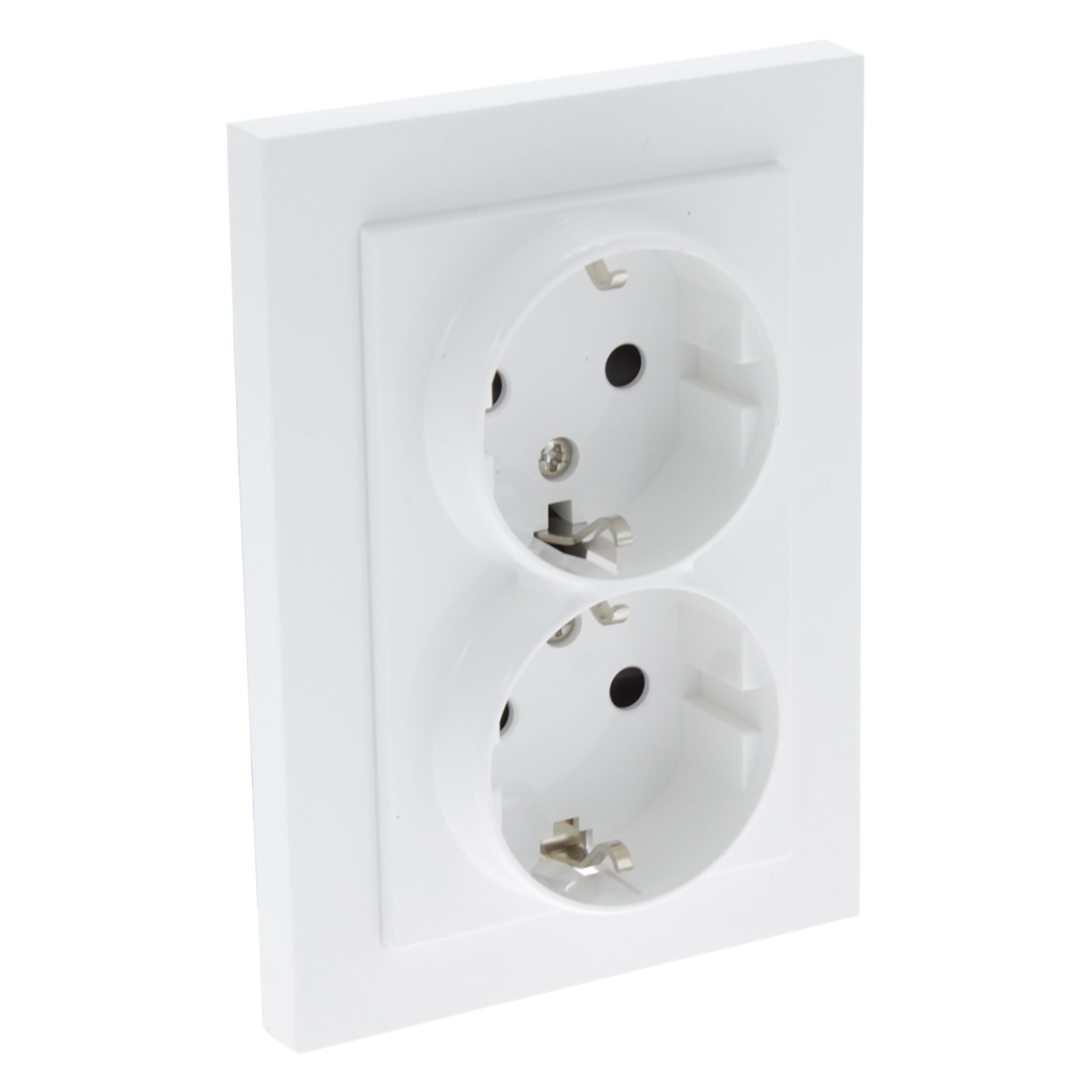 Product afbeelding voor Q-Link S-Line Contactdoos Inbouw 2-voudig Randaarde Polarwit