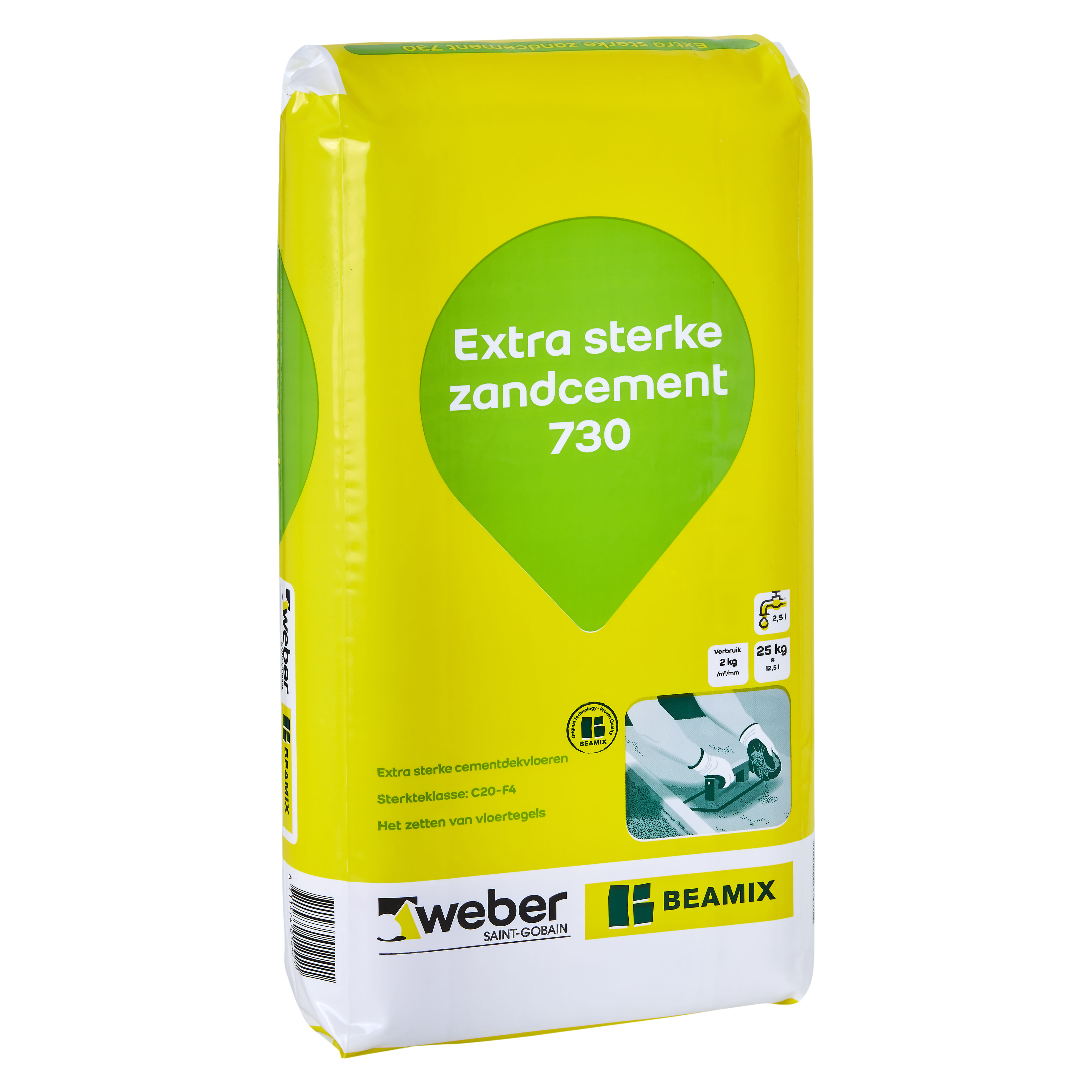 Weber Beamix Zandcement Extra 730 25kg Grijs