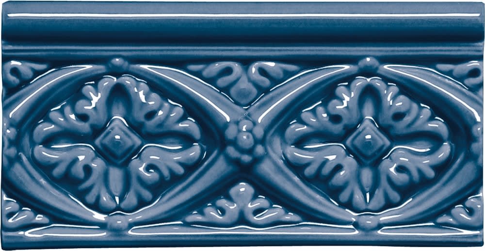 Product afbeelding voor Strip Modernista Relieve Bizantino Azul Oscuro 7,5x15cm Glanzend