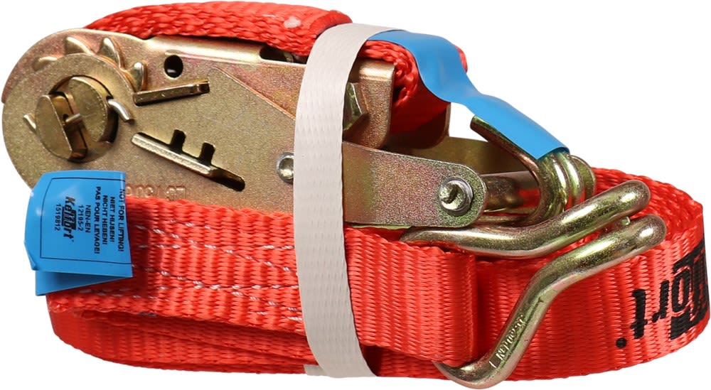 Kelfort Spanband Met Ratel/Haak 25mm 5.0m 750- 1500 daN Rood 1st
