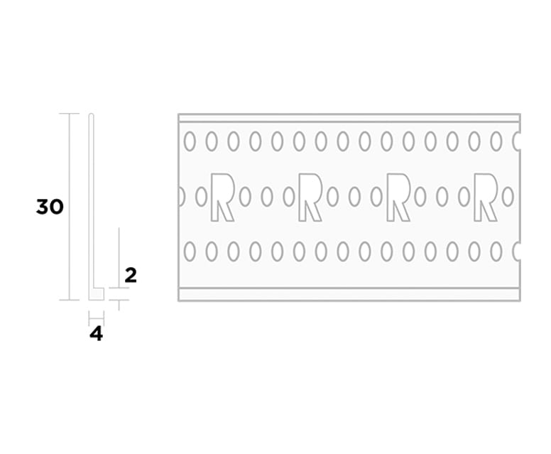 Product afbeelding voor Ripstaal Stucstopprofiel 3104 260cm 4mm PVC