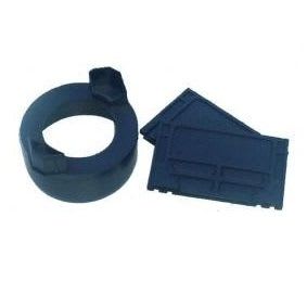 ACO Hexaline Set Eindplaat Zwart Met Onderuitloop En Bladkorf