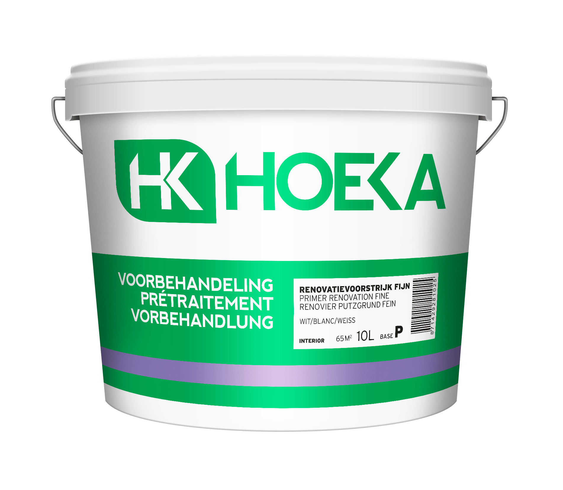 Product afbeelding voor Hoeka Renovatievoorstrijk Fijn Binnen 10L Basis P Wit
