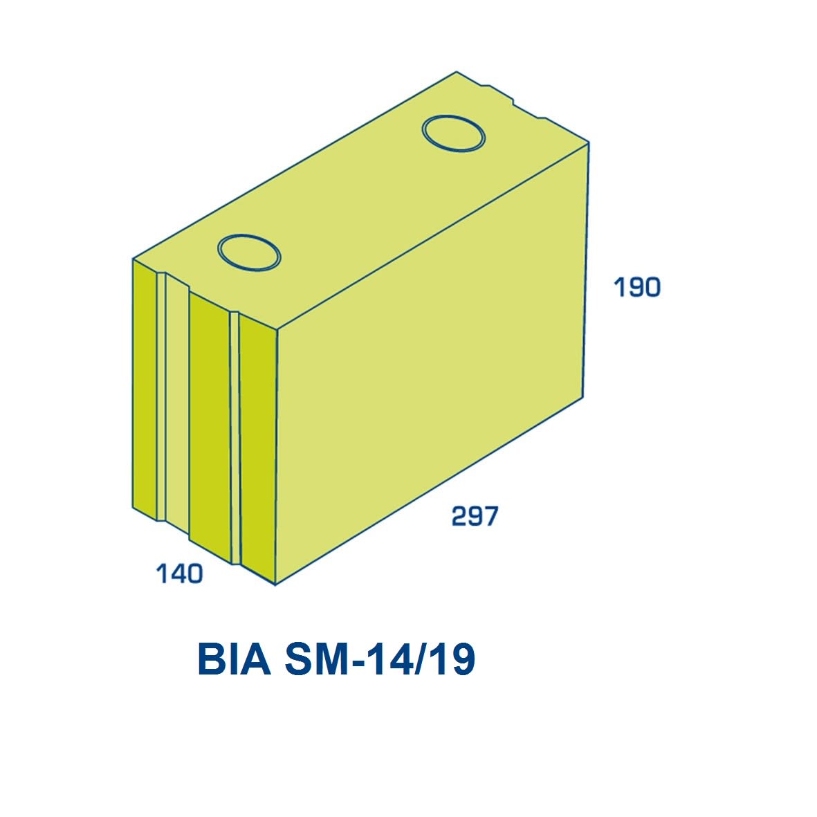Product afbeelding voor BIA Stootvoegloos Metselblok Grindbeton SM14/19 Klinker 297x140x190mm Vuilwerk