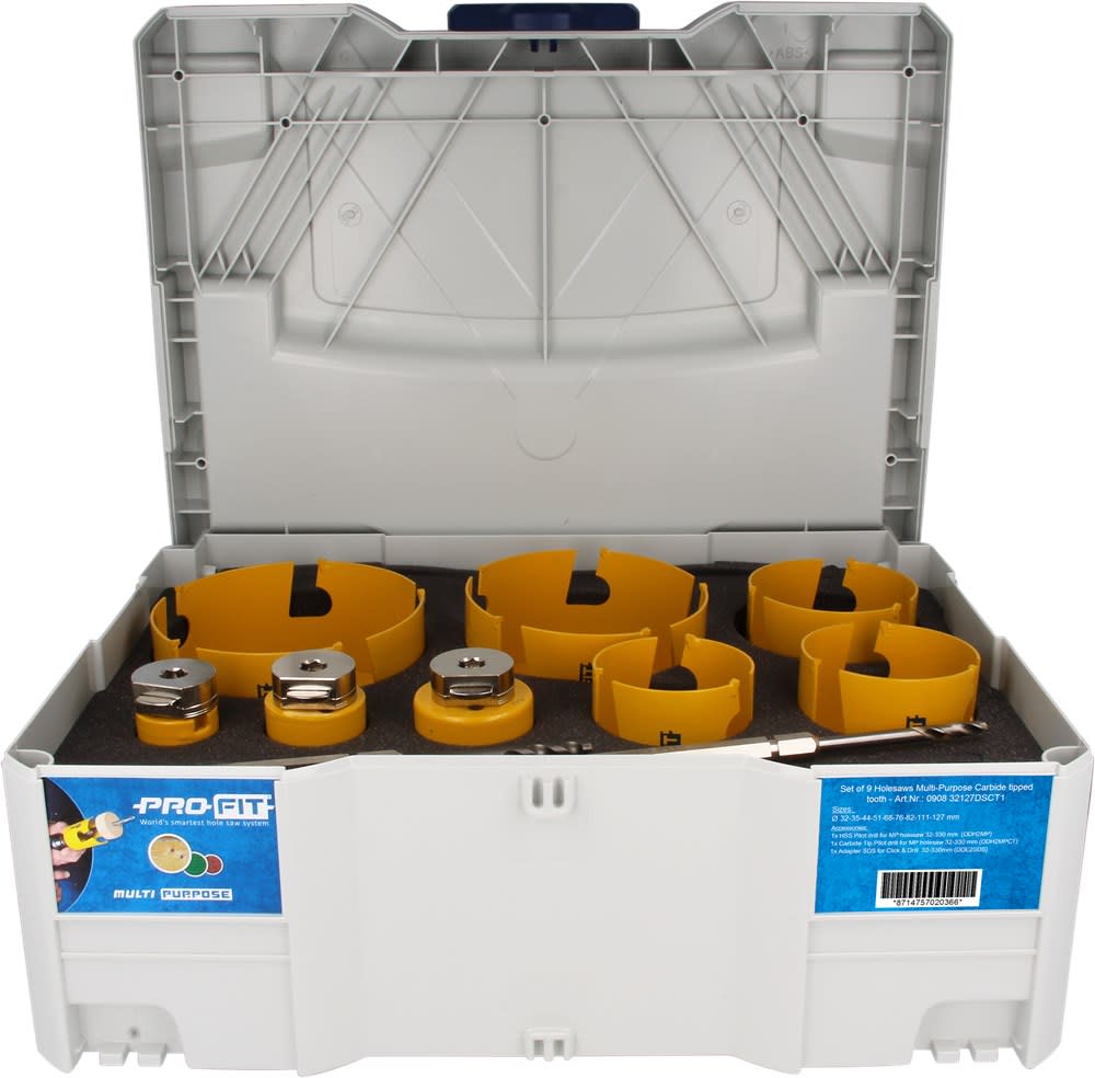 ProFit Gatzagenset Multi Purpose 32-127mm Met Centreerboor 9-delig In Systainer 