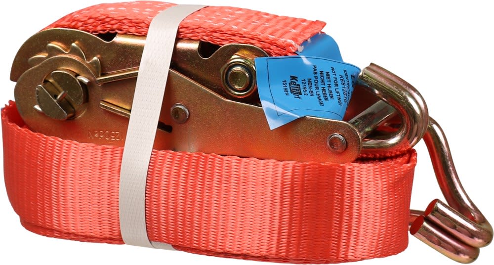 Kelfort Spanband Met Ratel/Haak 35mm 7.0m 1250- 2500 daN Rood 1st