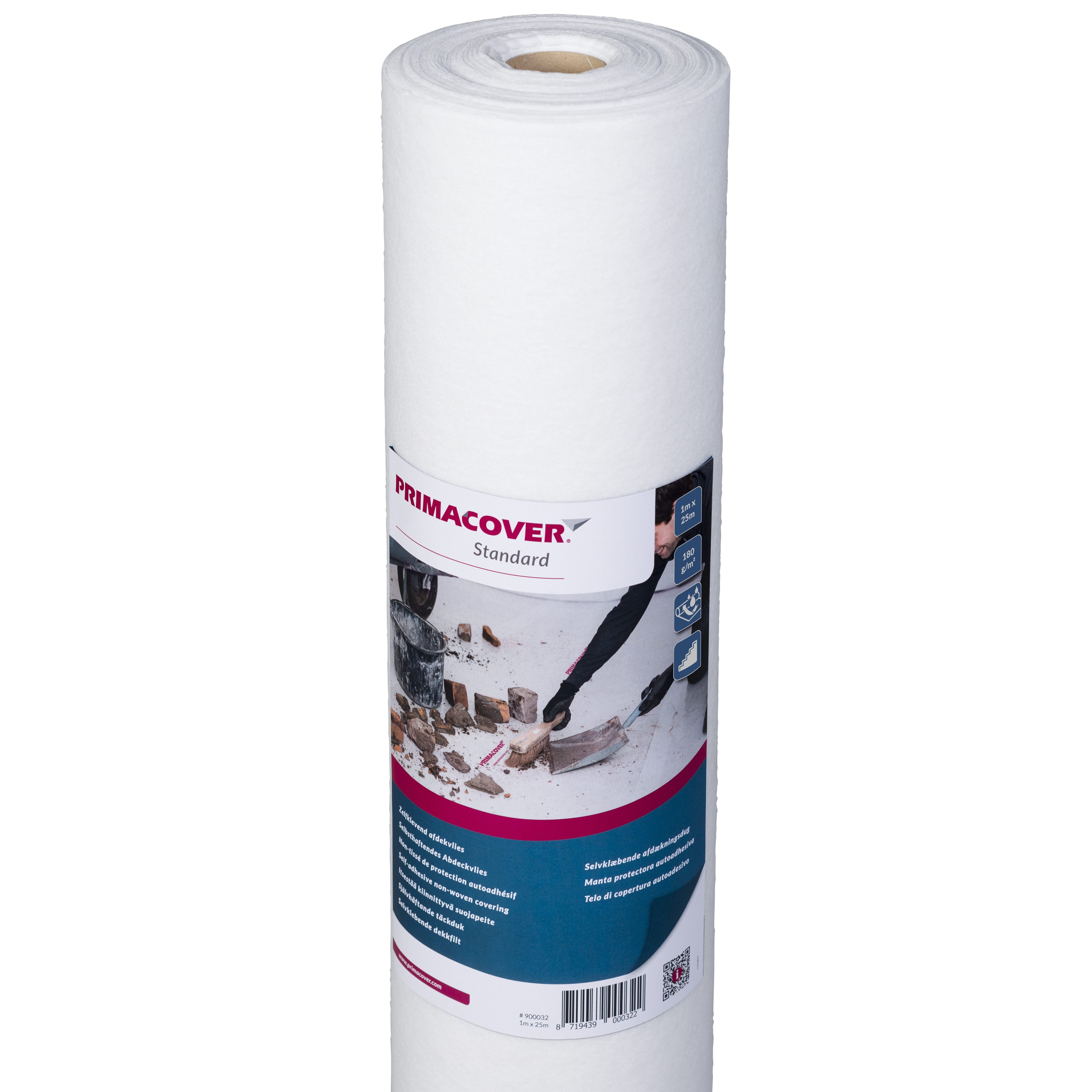 PrimaCover Afdekvlies Standard 1x25m Wit Zelfklevend