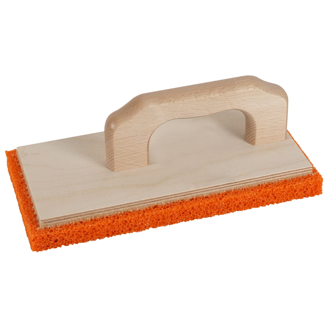 Super Prof Schuurspons Grof 280x140x20mm Met Houten Handgreep Rood