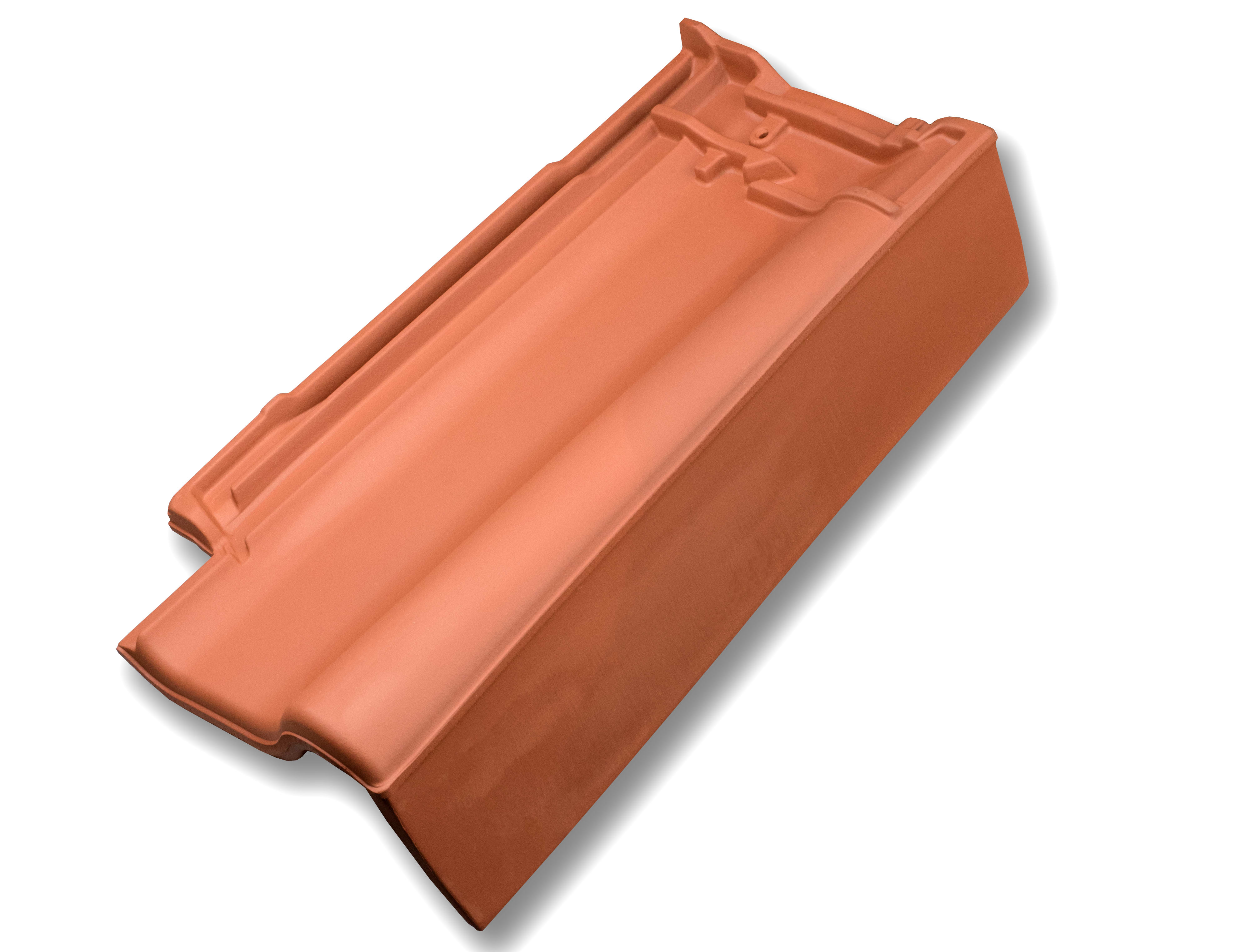 Nelskamp Flachdachpan F-12-U Zuid Gevelpan Rechts Nederlands Model Natuurood 701