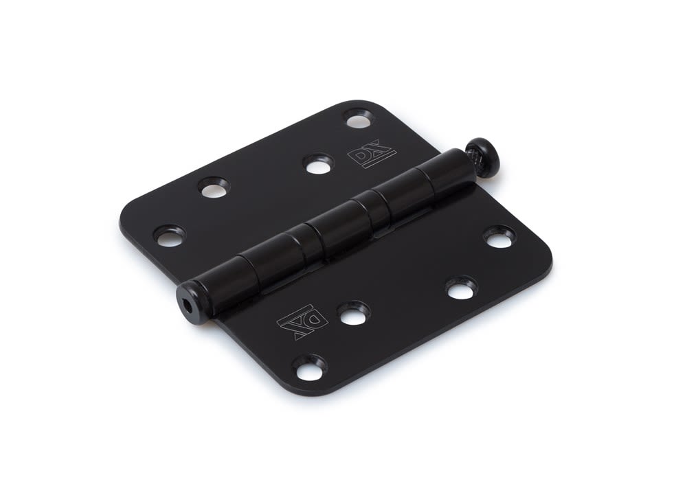 DX Kogellagerscharnier RVS 89x89mm Rond Met Pen Zwart