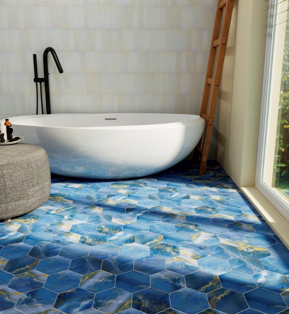 Product afbeelding voor Wandtegel Rock Star Onice Blue 14x16cm 9mm Mat R10