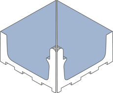 Product afbeelding voor Villeroy & Boch Binnenhoek Pro Architectura 3.0 Pool System Icy Blue 23x23cm Mat 3674C3440010