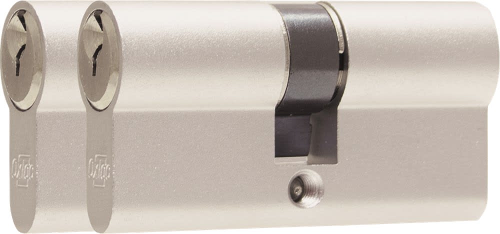 Oxloc Profielcilinder O3 Dubbel 30/30mm Staal Vernikkeld Mat SKG2 Gelijksluitend 2st