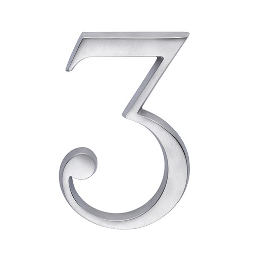 Skantrae Huisnummer Mat Chroom Nr 3 Titanium
