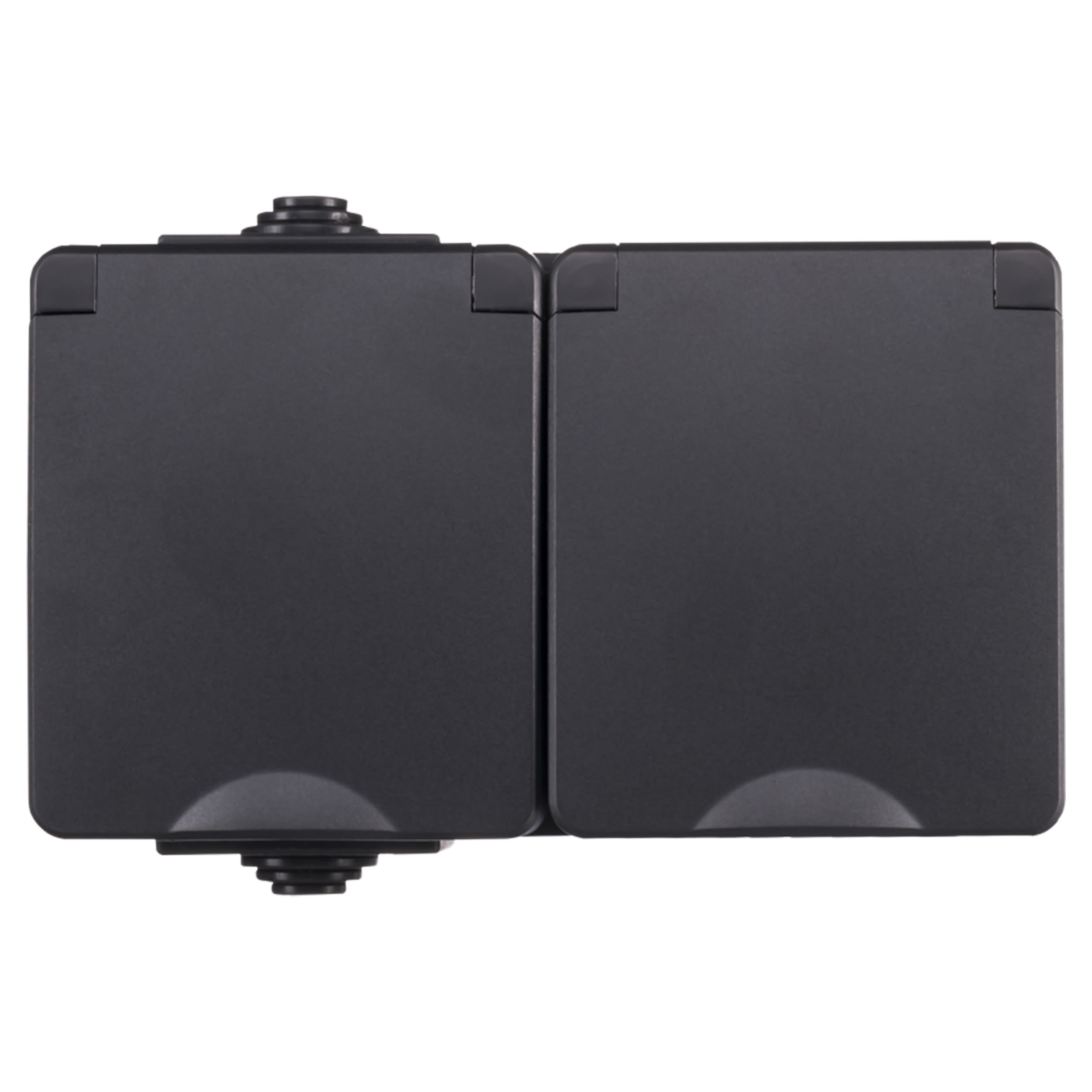 ION Industries Contactdoos Opbouw 2-Voudig Randaarde IP54 Zwart