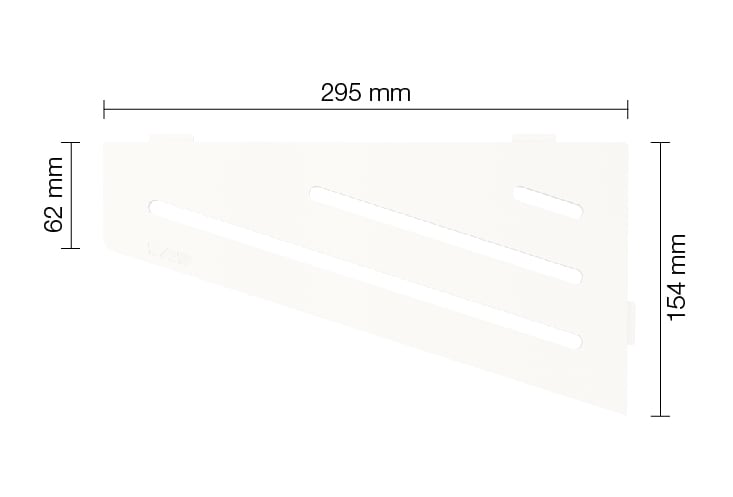 Schlüter SHELF-E-S3 Planchet 154x295mm Design Wave Alu Met Kleurcoating Zuiver Wit Mat SES3D10MBW