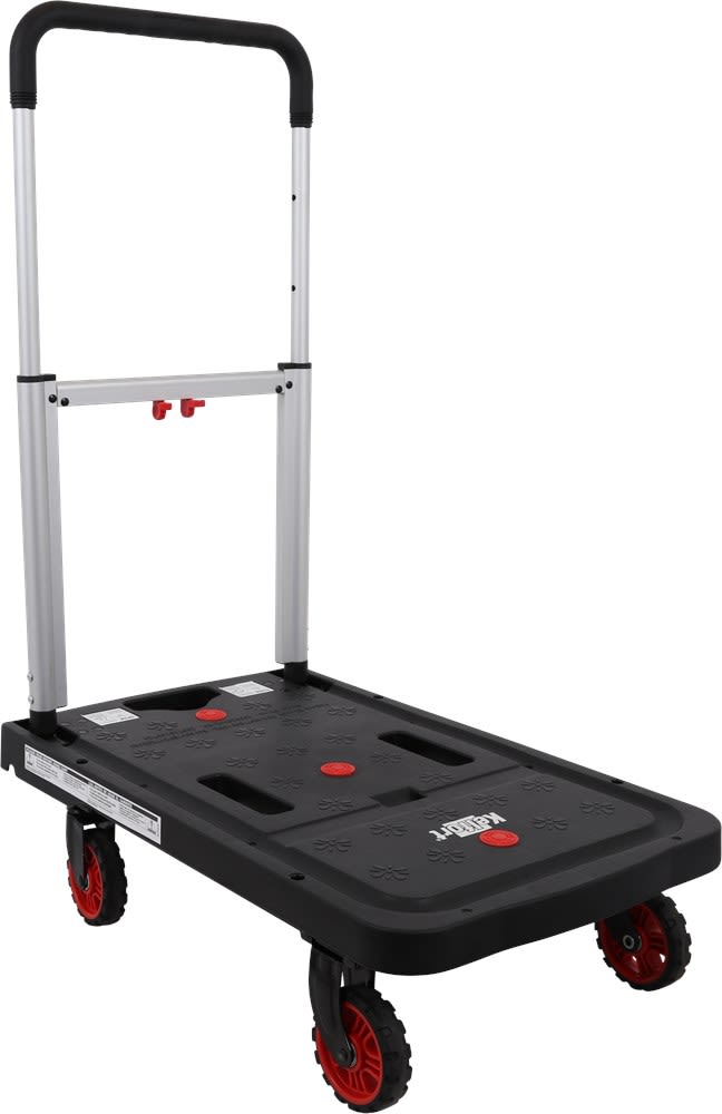Kelfort Platformwagen Aluminium 125kg Met Anti-Slip Wielen Zwart/Rood